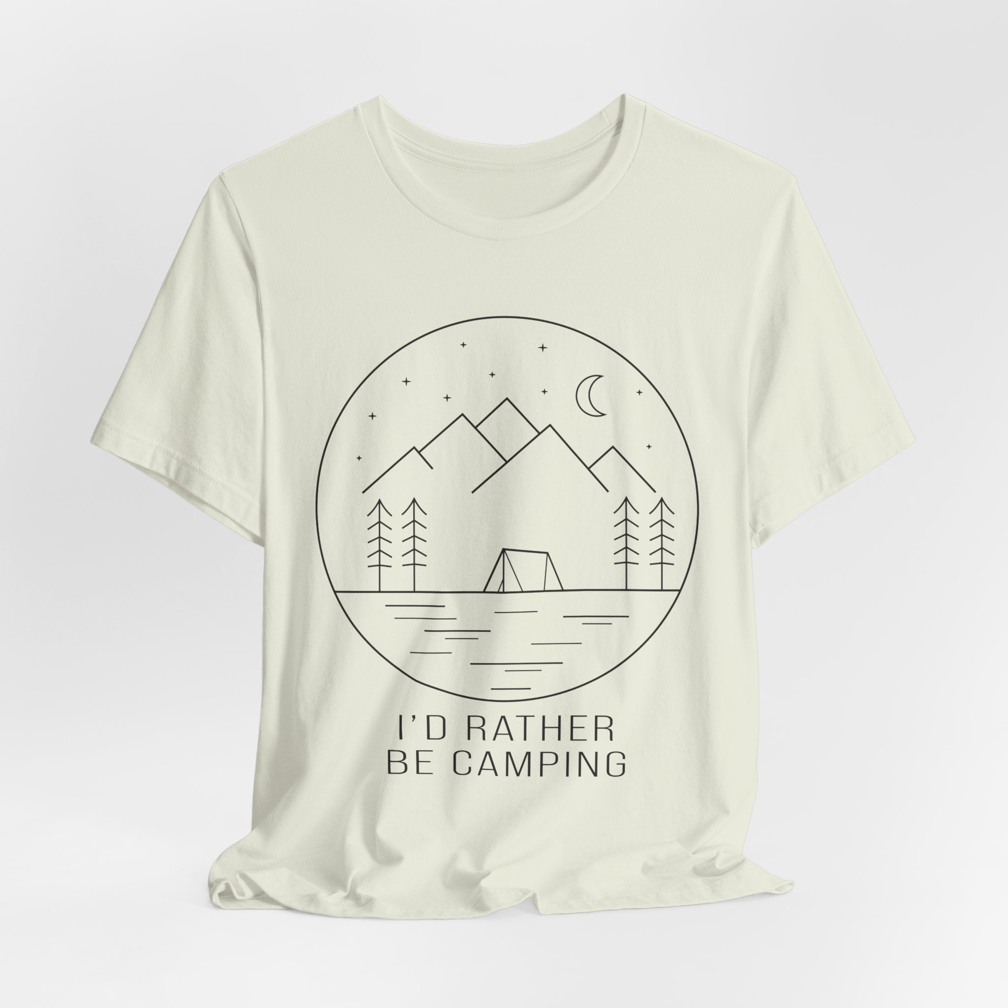 I'd Rather Be Camping T-Shirt — Minimalist Mountain Camping Tee