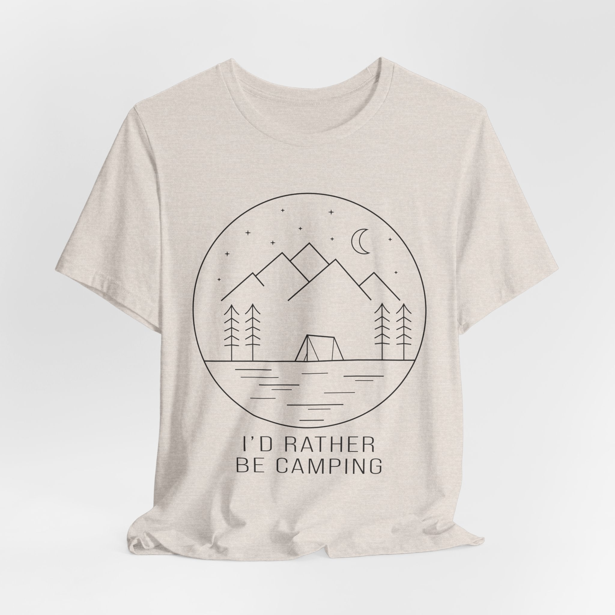 I'd Rather Be Camping T-Shirt — Minimalist Mountain Camping Tee