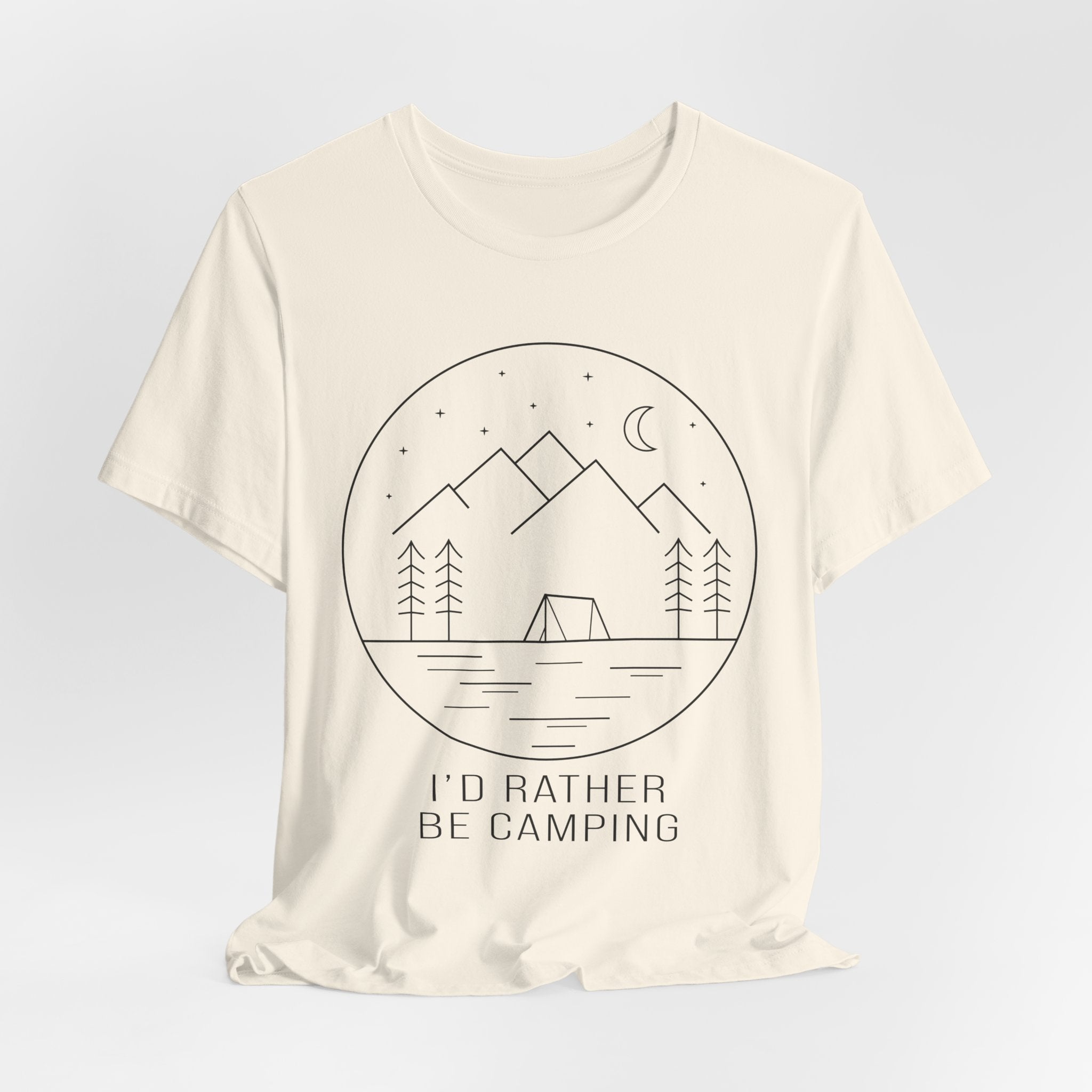I'd Rather Be Camping T-Shirt — Minimalist Mountain Camping Tee